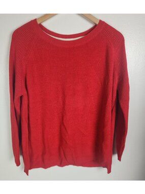 Mersea One Size Red Camden Crew Neck Sweater With Back Buttons